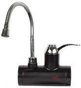 Robinet electric incalzire apa instant cu pipa flexibila Rosberg R57100BF, 3600W, Display pana la 60°C, Montare perete, Negru