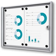 Vitrina informații interioare Economy 2 x A4 - spate metalic, ignifug, aluminiu