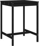 vidaXL Măsuță de grădină, negru, 82,5x82,5x110 cm, lemn masiv de pin