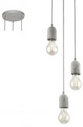 Suspensie vintage 3 becuri E27 SILVARES 95523 Eglo