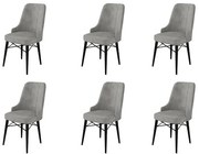 Set de scaune de sufragerie Pare Grey and Black, 6buc., 6 buc.