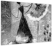 Tablou pe sticlă - Pictură africană (70x50 cm)