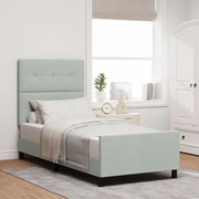 vidaXL Cadru de pat cu headboard Gri deschis 80 x 200 cm Catifea