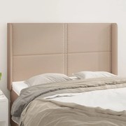 vidaXL Tăblie pat cu aripioare cappuccino 147x16x118/128 cm piele eco