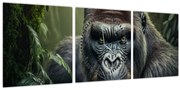 Tablou - Portret de gorilă (cu ceas) (90x30 cm)