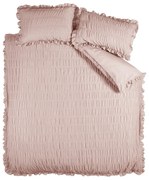 Lenjerie de pat roz din țesătură crep pentru pat dublu 200x200 cm Seersucker Frill – Catherine Lansfield