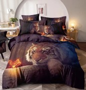 Set Lenjerie de Pat 3D din Finet Superior, 6 Piese, Pat 2 Persoane, Lion
