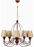 Candelabru CLASSIC cu lanț, 5xE14/40W/230V, bronz/bej