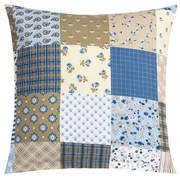 Bellatex Pernă Adéla Patchwork albastră, 40 x 40cm