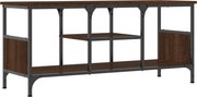 vidaXL Comodă TV, stejar maro, 100x35x45 cm, lemn prelucrat & fier
