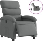 vidaXL Fotoliu rabatabil electric, gri închis, material textil