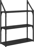 vidaXL Raft de perete Stejar Negru 60 x 21 x 78,5 cm Lemn compozit