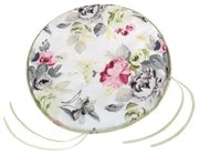 Pernă de scaun Bellatex EMA rotundă netedăFlowers gri-roz , 40 cm