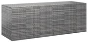 vidaXL Ladă grădină pentru perne, gri, 291x100,5x104 cm, ratan PE