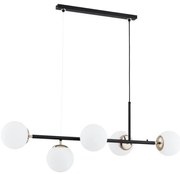 Lustră pe cablu DANSA 5xE14/10W/230V negru/auriu