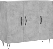 vidaXL Dulap, gri beton, 90x34x80 cm, lemn compozit