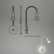 Lampă LED flexibilă de perete Briloner 2178012 1xE14/10W/230V + LED/3W crom
