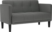 vidaXL Canapea loveseat, gri închis, 111 cm, textil