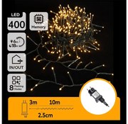 Aigostar - Instalație luminoasă de Crăciun LED pentru exterior, 400 LED, 8 moduri, 13 m, IP44, alb cald