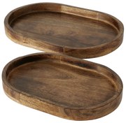 Set 2 tavi decorative Ovolio din lemn de mango