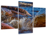 Tablou detailat - apa între pietre (90x60 cm)