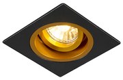 Spot inteligent îngropat negru cu pătrat auriu inclusiv Wifi GU10 - Chuck
