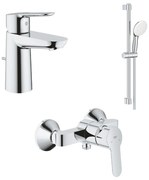 Set baterii lavoar dus Grohe BauEdge si dus cu bara Tempesta crom lucios