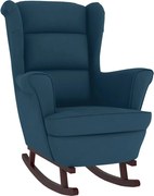 vidaXL Balansoar cu spătar albastru, catifea și lemn masiv