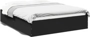 vidaXL Cadru de pat, negru, 150x200 cm, lemn prelucrat
