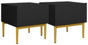 Set noptiera Nicole 46 cm - picioare negru / auriu