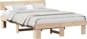 vidaXL Cadru de pat natural 140 x 200 cm Lemn de pin masiv