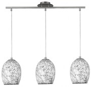 Lustra design modern Crackle 3L alb mozaic 8069-3WH SRT