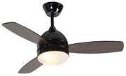 Ventilator de tavan negru cu imprimeu lemn 96cm cu telecomandă - Rotar