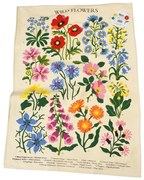 Prosop de bucătărie din bumbac Rex London Wild Flowers, 50 x 70 cm, bej