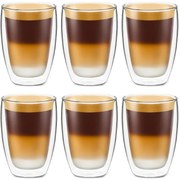 Set 6 pahare Krasino Selory, pereti dubli, sticla borosilicat, 300 ml