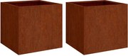 vidaXL Jardiniere, 2 buc., 42x40x39 cm, oțel corten