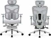 DeluxStar T9 FOAM Premium – Scaun ergonomic, Cotiere 6D, Suport Lombar Adaptiv, Spătar Reglabil pe Înaltime în 5 pozitii, Mecanism Înclinare/Blocare, Șezut buretat, Gri