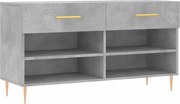 vidaXL Bancheta pantofar, gri beton, 102x35x55 cm, lemn prelucrat