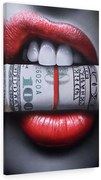 Tablou canvas Money Lips 120x80 cm