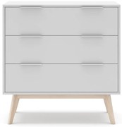 Comodă albă joasă 80x83 cm Campus – Marckeric