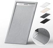 Cadita Baie Din Compozit , 90x90cm, cu Sifon, Culoare Gri LS