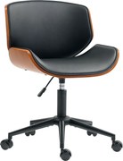 HOMCOM Scaun Birou Rotativ, Altezza Reglabil, In Piele Pu E Lemn Curbat | Aosom Romania