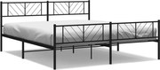 vidaXL Cadru pat metalic cu tăblii de cap/picioare, negru, 200x200 cm