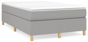 vidaXL Pat box spring cu saltea, gri deschis, 120x190 cm, textil