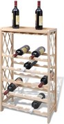 vidaXL Suport pentru 25 de sticle de vin, lemn masiv de brad