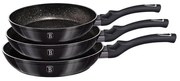 Set 3 tigai Carbon Pro Berlinger Haus BH 6903, marmorate, gri inchis, antiaderente, inductie