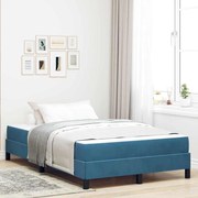 vidaXL Pat boxspring cu saltea Albastru închis 120 x 190 cm Catifea