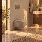 Set vas WC suspendat Rune Ivaldi Tornado bej-cappuccino finisaj mat cu capac slim