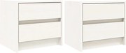 vidaXL Noptiere, 2 buc., alb, 40x31x35,5 cm, lemn masiv de pin