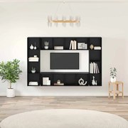 vidaXL Cabinet TV 4 pcs Negru 37 x 37 x 142.5 cm Lemn compozit